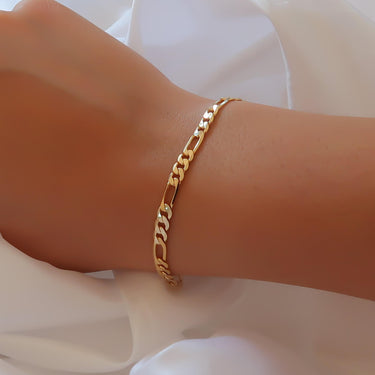 Gold Figaro Link Chain Bracelet